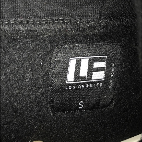 LF Black Hoodie With Zipper Sleeves - Picture 3 of 6